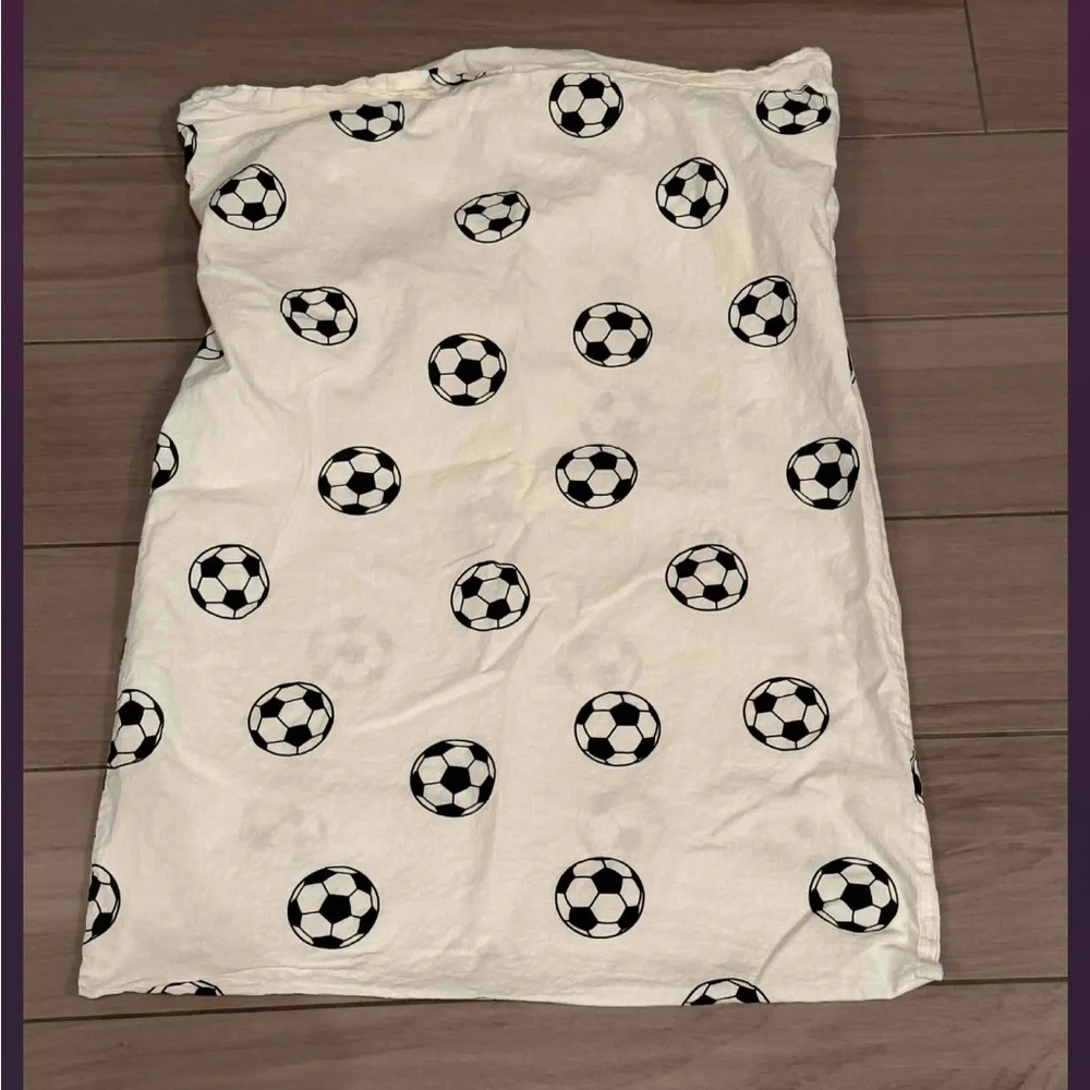 Soccer Print Pillowcase - Black and White standard size like new